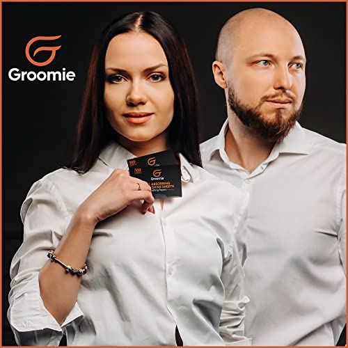 Groomie Oil Absorbing Blotting Sheets with Charcoal, 100 Count