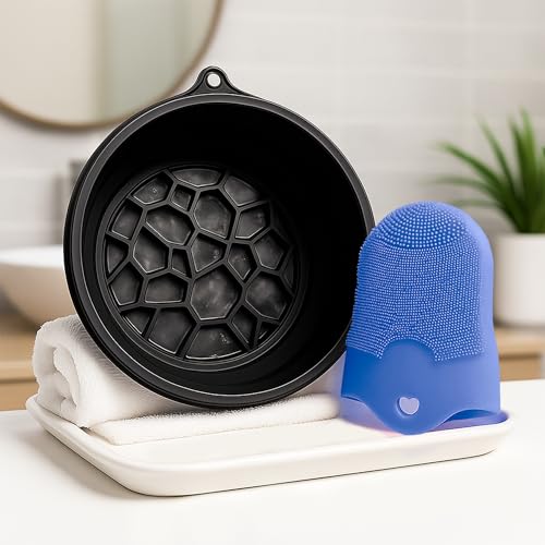 Ice Bowl for Face ? Reusable Collapsible Cold Plunge Skincare Set, Face Ice Mold for Puffiness Relief, Skin Tightening, Redness & Glowing Skin Routine Bonus : Facial Scrubber