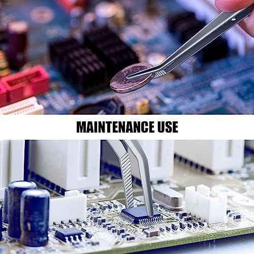 Stainless Steel Tweezers, with Curved Serrated Tip Multipurpose Sewing Machine Tweezers Forceps for Craft Repairing (10PCS)