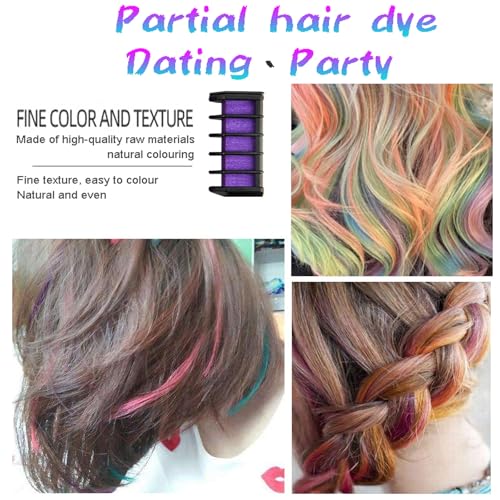 10 Color Hair Chalk Comb - Temporary Washable Hair Color