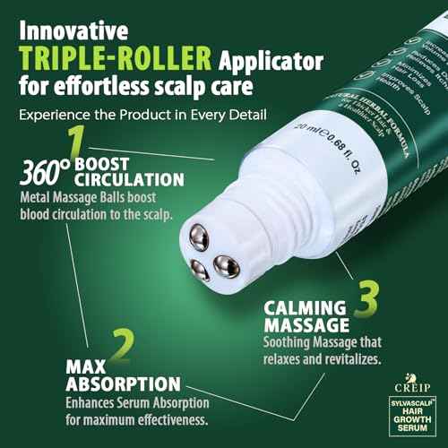 Hair Growth Serum Roll-On: Advanced Scalp Stimulator with 16 Botanical Extracts Veganic Natural Hair Growth Oil for Thicker Fuller Hair (2 Pack (2 * 20ml, Mint)