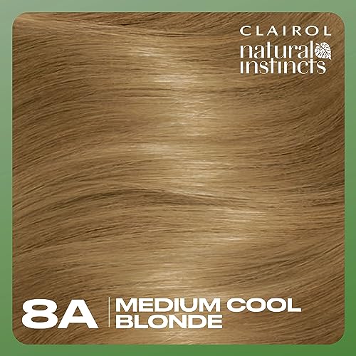 Clairol Natural Instincts Demi-Permanent Hair Dye, 8A Medium Cool Blonde Hair Color, Pack of 1