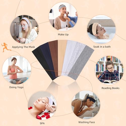 DiyJibb Stretchy Headbands for Women, 7-Pack Non-Slip Sports Yoga