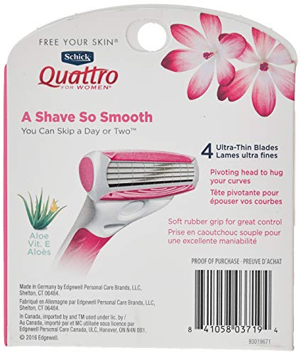 Schick Quattro for Women Razor Refill Cartridges, 8 Cartridges