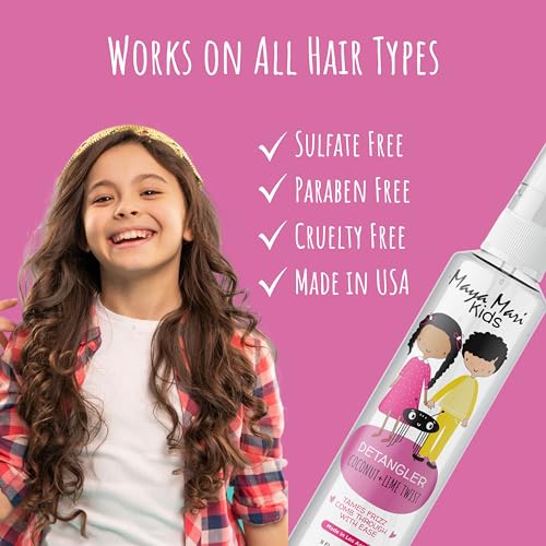 MAYA MARI Kids Hair Detangler Spray, Coconut Lime, 8 oz