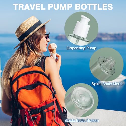 Travel Pump Bottles 50ml Refillable Lotion Dispenser (2-Pack)