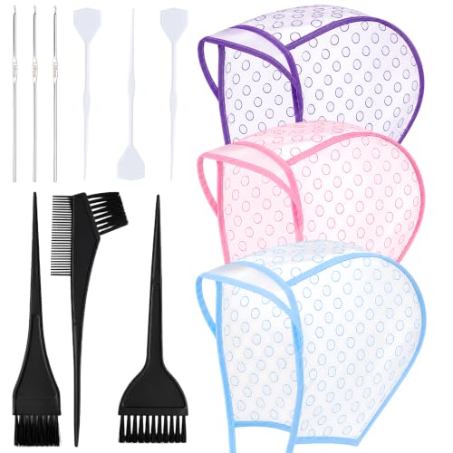 12PCS Hair Highlighting Kit with Bleach Cap & Coloring Tools