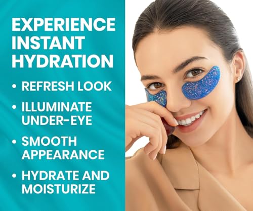 Stylia Under Eye Patches for Dark Circles and Puffy Eyes (6 Pairs), Marine Collagen Eye Mask for Puffiness with Vitamin C, Hyaluronic Acid, Pearl Extract, Eye Gel Pads for Dark Circles and Puffiness