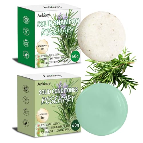 Rosemary Oil Shampoo & Conditioner Bars Set, Hair Growth