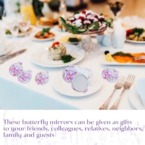 Eva's Moment 40 Pcs Christian Butterfly Compact Mirrors Bulk Bible Verse Mini Mirror Gifts Inspirational Portable Small Makeup Mirror for Women Church Scripture Party Gift 4 Styles