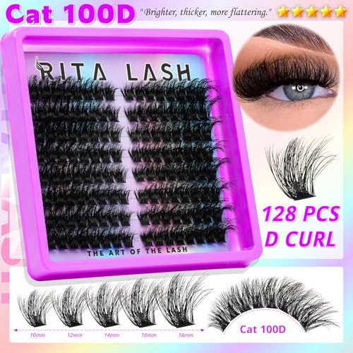 Cat Eye Lash Clusters Kit 3D Volume 60D-120D with Bond, Seal & Remover
