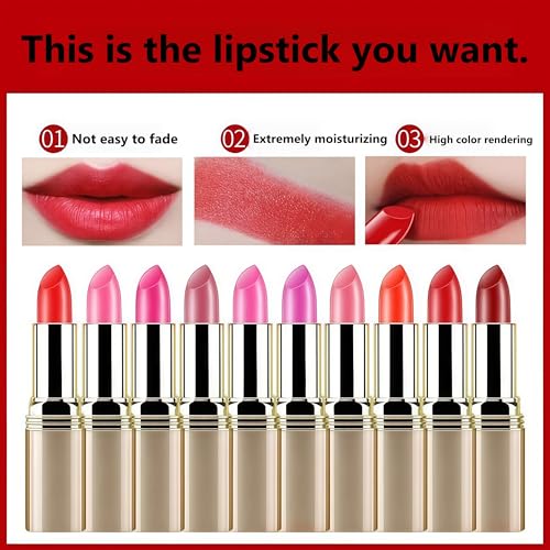 Alobon Long-Lasting Non-fading Lipstick Moisturizes and Fills the Body with a Deep Red Color That Remains Vibrant for a Long Time (02* Cherry Blossom Pink)