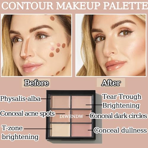 6-Color Correcting Concealer Palette with Brush