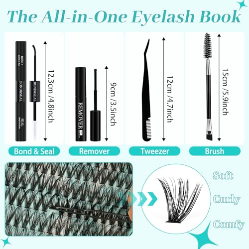 AMZGIRL Lash Clusters Kit - 640Pcs 40D/50D DIY Eyelash Extensions