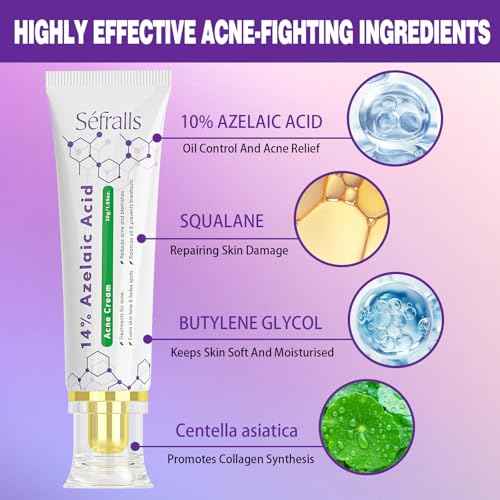 14% Azelaic Acid Acne Cream, Premium Azelaic Acid Facial Cream - Redness Relief For Face, Redness Reducing Skin Care, Prevents Acne Breakouts, Ease Pimple Clarify Skin Soothe Irritation,1 Oz