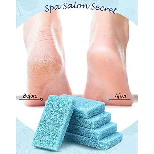 Maryton Disposable Foot Scrubber Pumice Pads, Pedicure Pumice Stone Dead Skin Callus Remover for Feet, 40Pcs (Blue Medium Coarse)