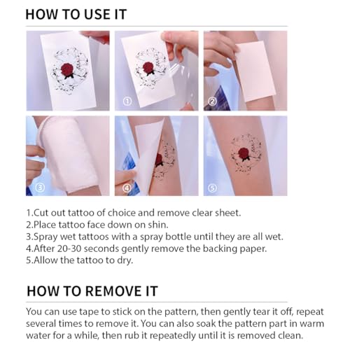 Gold Temporary Tattoo Stickers, 12 Sheets Metallic Face Tattoos