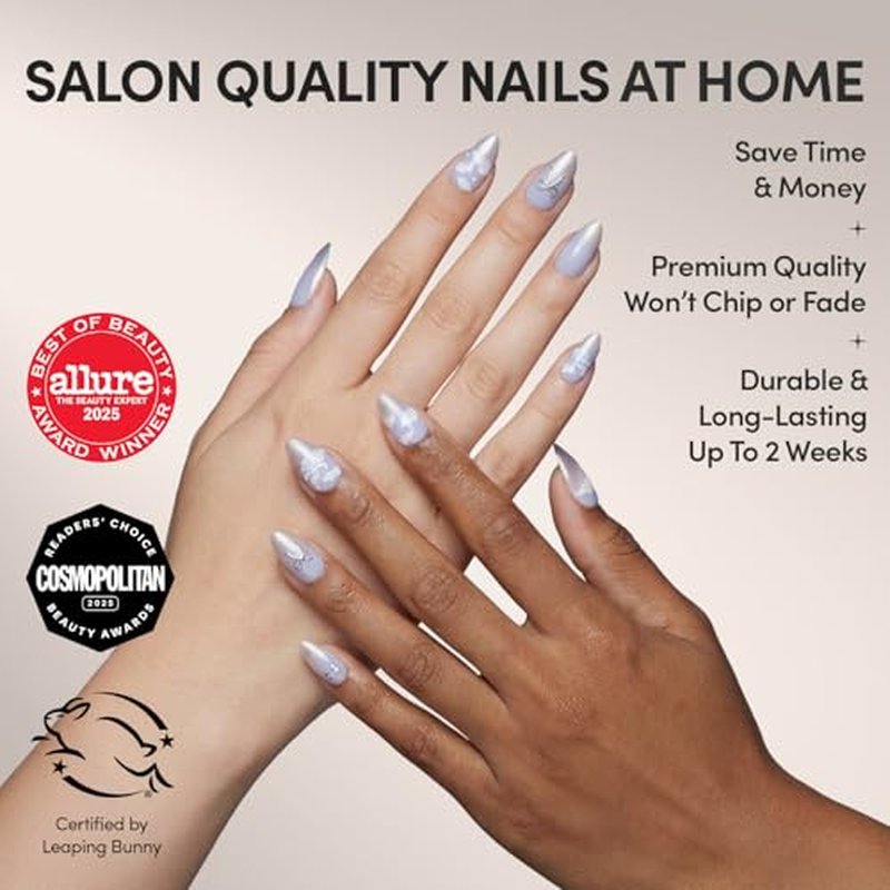 Glamnetic Cinnamoroll Press On Nails - Pale Blue 3D Velvet