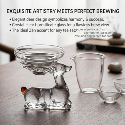 Deer Shaped Glass Tea Strainer - 3.5 Inch Loose Leaf