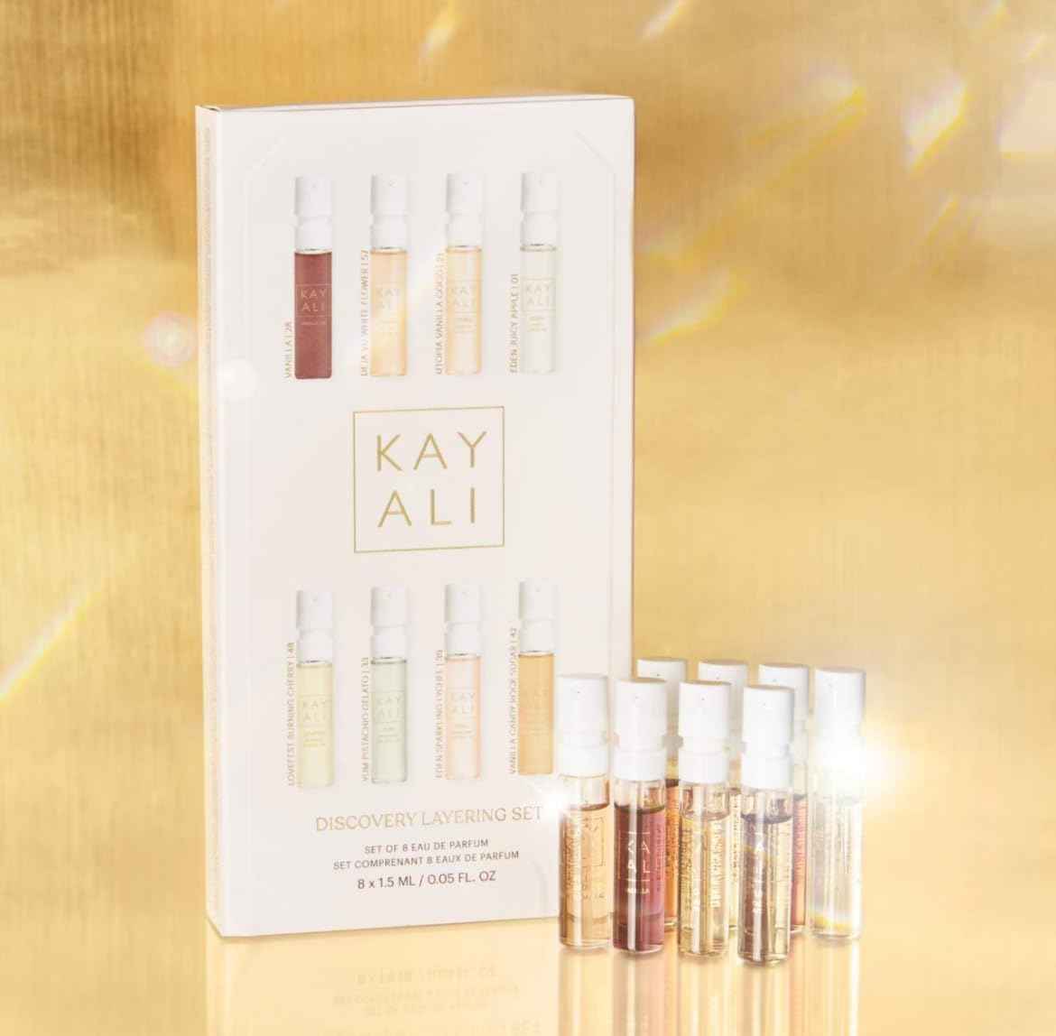 Huda KAYALI Beauty Discovery Perfume Layering Gift Set of 8 Eau De Parfum Samplers (8 x 1.5 mL)