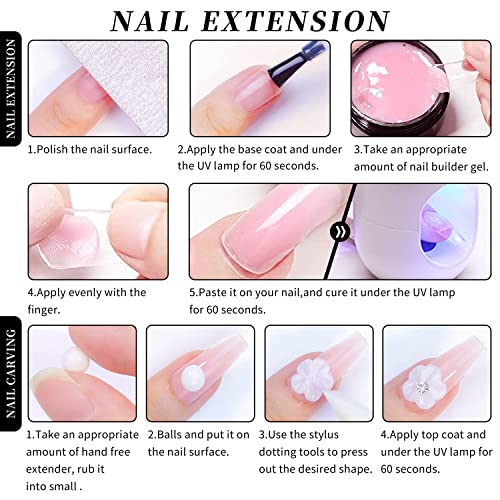 Clear Nail Builder Gel 15ml Non-Stick 3D Sculpting Hard Gel for Nail Extensions DIY