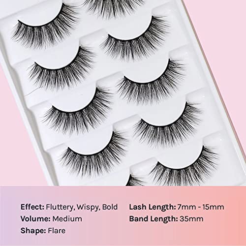 AOA Studio 3D False Eyelashes 5 Pairs Natural Handmade