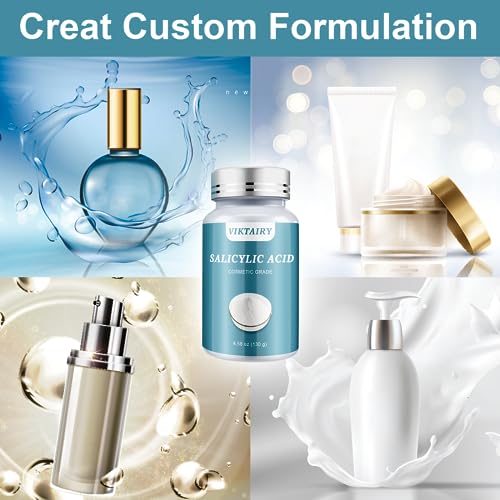 Pure Salicylic Acid Powder (8 oz), Cosmetic Grade Original Ingredients with no Additives, BHA Exfoliant for DIY Cleanser, Toner, Shampoo, Body Wash, Lotion