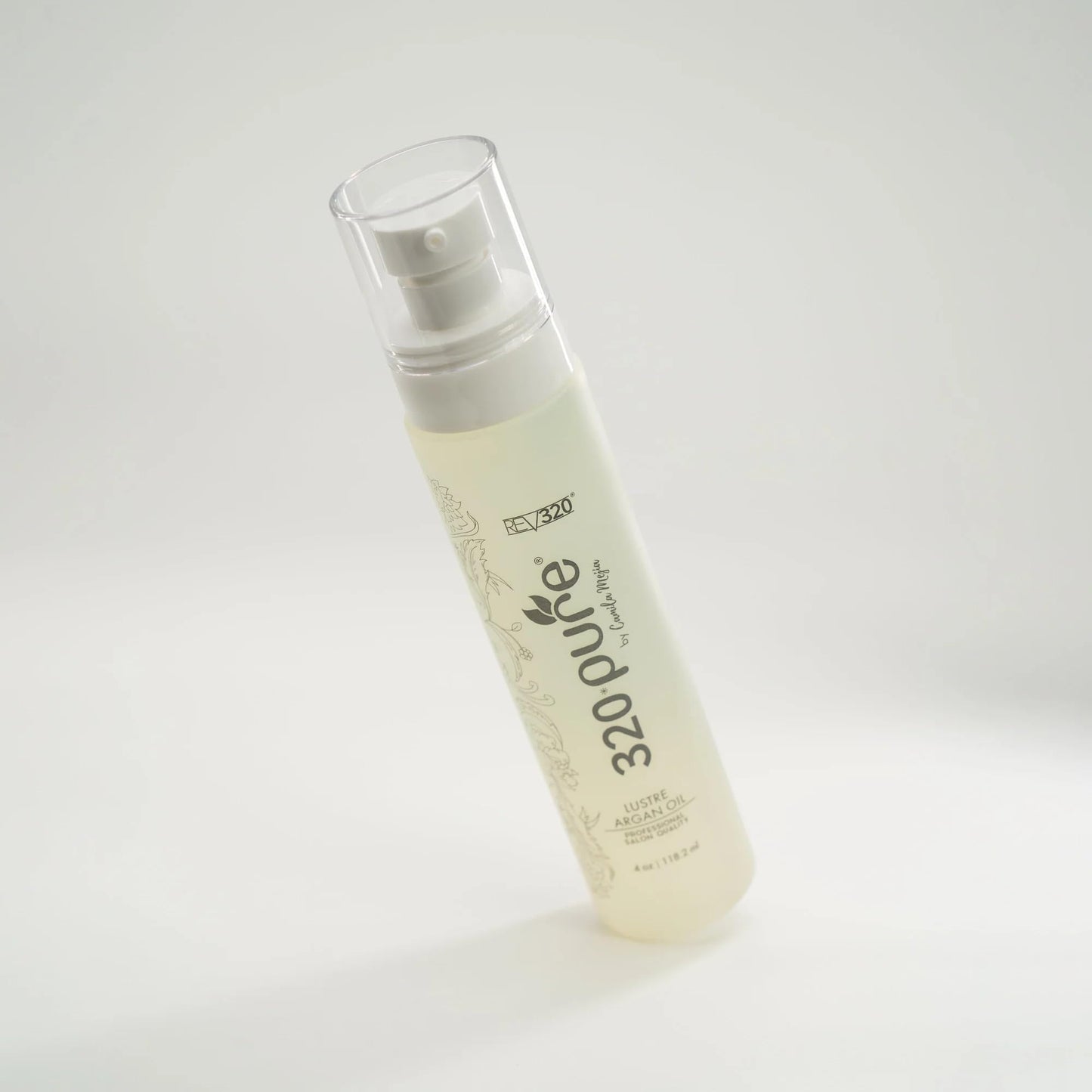 Rev320 320Pure Lustre Argan Oil For Hair 4oz Pump, Aceite de argán para el cabello, Argan Oil Hair Treatment with Pure Argon for Color-Treated, Damaged, Dry, Straight and Curly