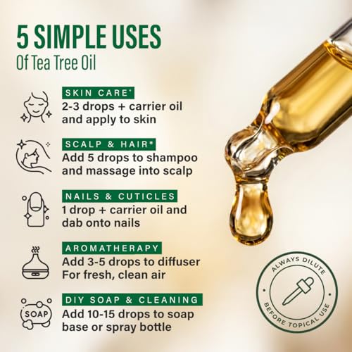 Pure Tea Tree Oil 4 Fl Oz - GC/MS Tested Essential Oil