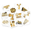 Cheerleading Gold Foil Temporary Tattoos - 36 Pack