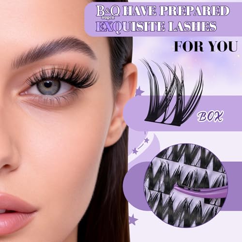 B&Q Flora Lash Clusters Kit Flaunt Lash Clusters D-Curl Cluster Eyelash Extensions Kit Lengthlock Eyelash Cluster 8-18mix Wet Look Eyelashes Clusters Wispy DIY Eyelash Extension Kit (Flaunt B0X Kit)