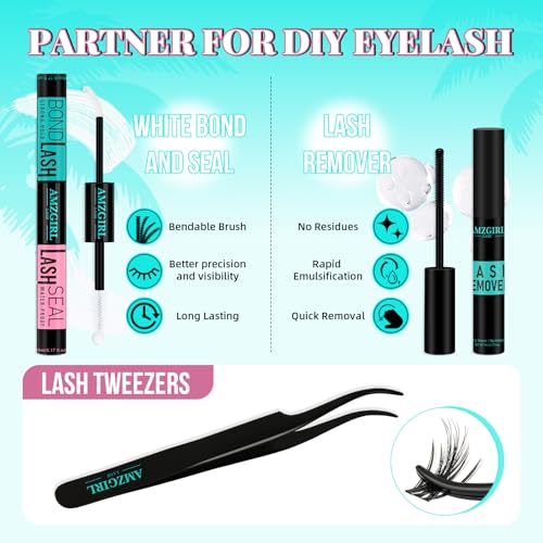 Fairy Eyelash Clusters DIY 144Pcs Lash Extension Kit Natural Lashes Clusters Kit with Lash White Bond and Seal,Lash Remover and Tweezers for Anime Cluster Eyelash Extensions Kit(Holiday-C-8-18mm)