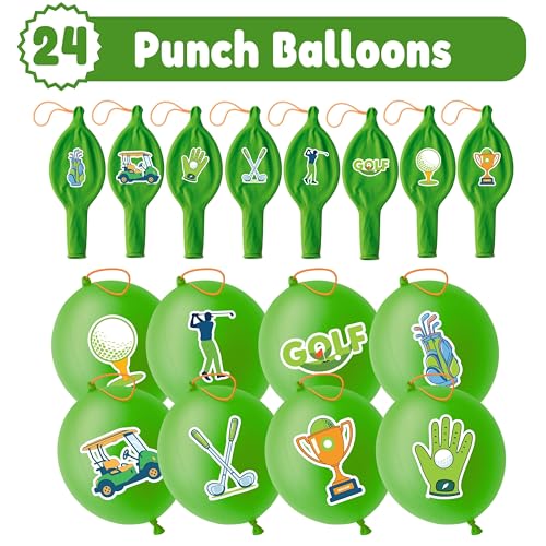 Golf Party Favors 72 Piece Set - Tattoos & Punch Balloons