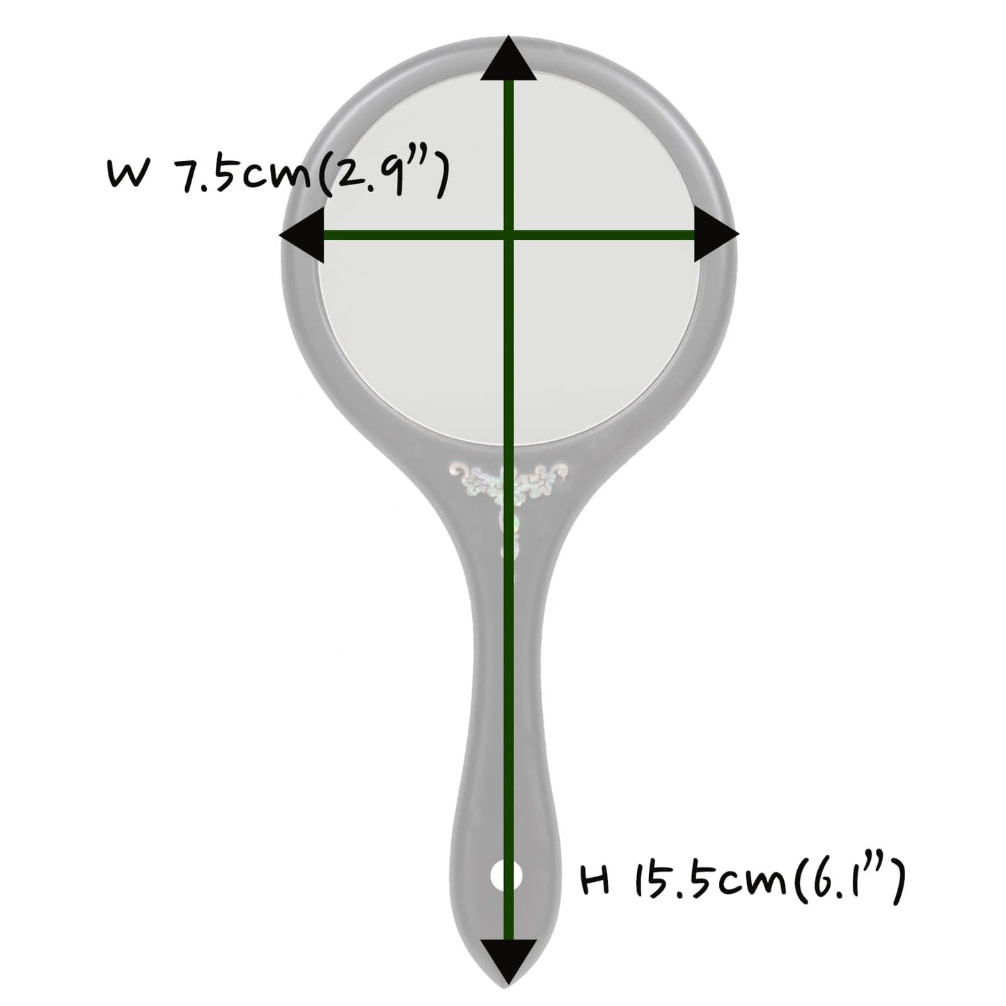 February Mountain Mother-of-Pearl Hand Mirror – Korean Black Lacquer Mirror with Floral Inlay – Gift for Women, Mom, Wife, Daughter – Birthday, Mother’s Day, Christmas, Anniversary