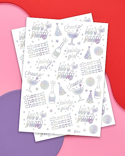 xo, Fetti Iridescent Party Temporary Tattoos - 52 Designs