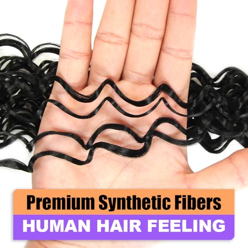 LOCSBYHAND Synthetic Curly Feather Crochet Hair 12 Inch 100 Strands - 1B