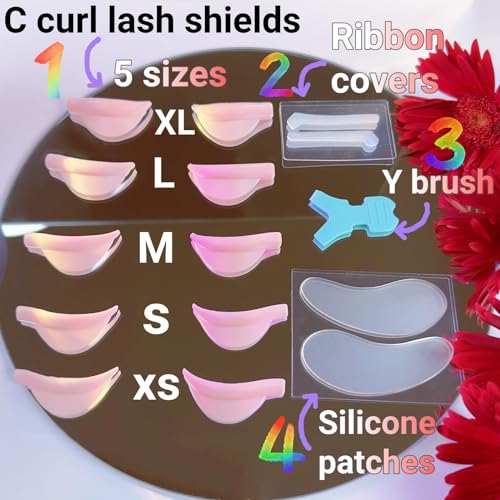 Lash Lift Shields C Curl 5-Size Set with Tools