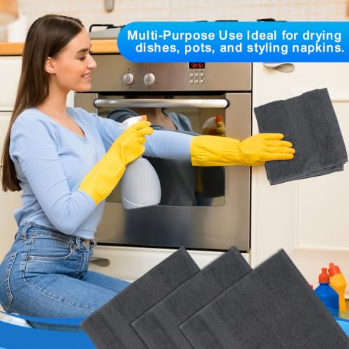 6-Pack 100% Cotton Washcloths 13x13 Inch Grey