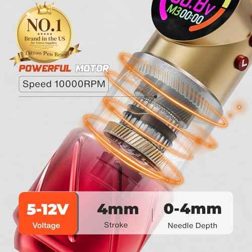 Neebol Wireless Tattoo Gun Kit ? Iron Style Tattoo Kit with LED Digital Display, 1800mAh Battery, 20PCs Cartridge Needles, Dot Mode, Complete Tattoo Machine Set for Professional & Beginner