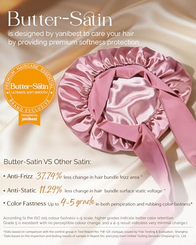 YANIBEST Adjustable Double Layer Satin Bonnet for Sleeping