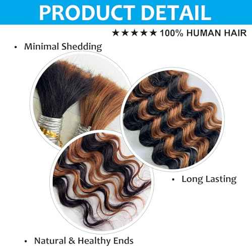 22 Inch 1B/30 Human Braiding Hair For Boho Braids Human Hair Braiding Hair 100g Deep Wave Bulk For Braiding