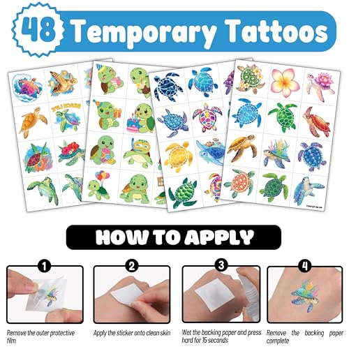 Turtle Party Favors Pack - 48 Tattoos & 24 Punch Balloons