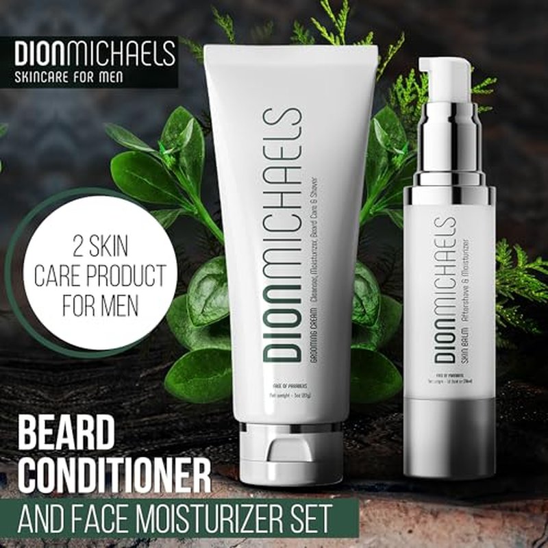 2-Pack Shaving Cream Set for Men - Includes 3oz 4-in1 Mens Shaving Cream, Facial Cleanser, Beard Care, Moisturizer & 1oz 2-in1 Aftershave Balm & Moisturizer for Men - For All Skin Types