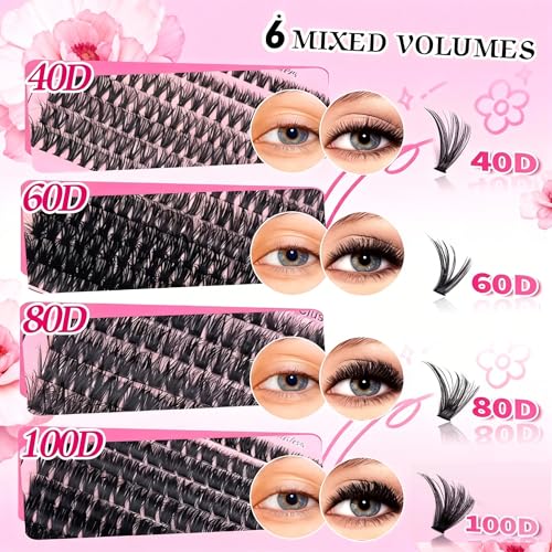Lash Clusters Kit 800 Pcs D Curl Volume Eyelash Extensions