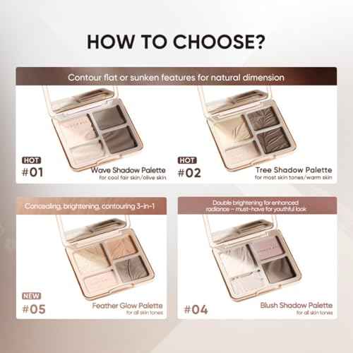 JUDYDOLL Highlight & Contour Palette, All-in-One Matte Highlighter Contour Compact, Blendable Face Makeup for Beginners (02)