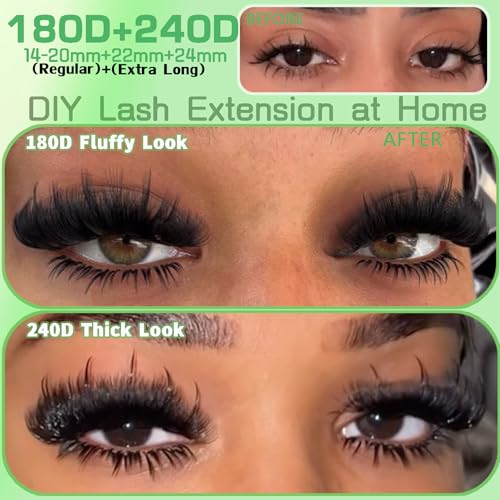 Lash Clusters 180D+240D Thick Eyelash Extensions 432Pcs
