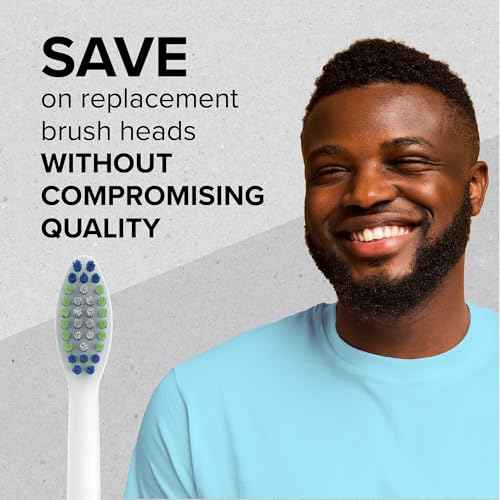 REACH SmileSonic Pro Essential Clean Replacement Toothbrush Brush Heads, Compatible with Philips Sonicare Click-On Power Toothbrushes, Replace-Me Bristles, 5 Count