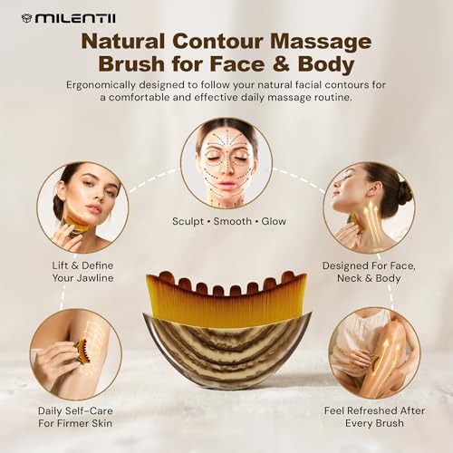 Lymphatic Contour Face Brush | Manual Drainage Massager with Case