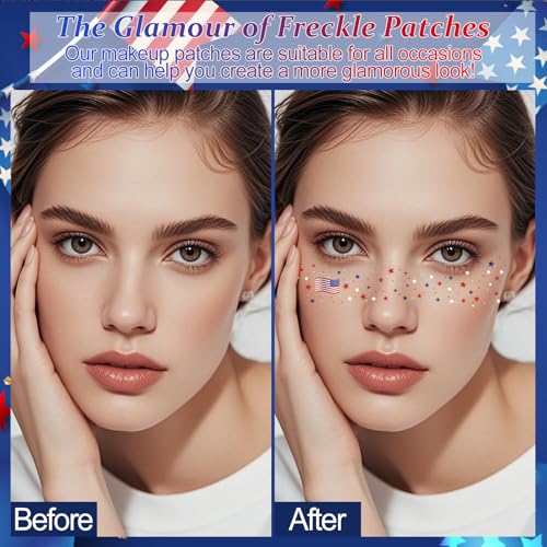 Boko Patriotic Temporary Tattoos - Red White Blue Freckles
