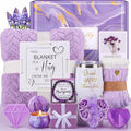 Birthday Gifts for Women Self Care Gift Set, Purple Relaxing Spa Gift Baskets for Women Get Well Soon Care Package, Personalized Happy Mothers Day Gifts for Mom Wife Grandma Daughter Sister Friends